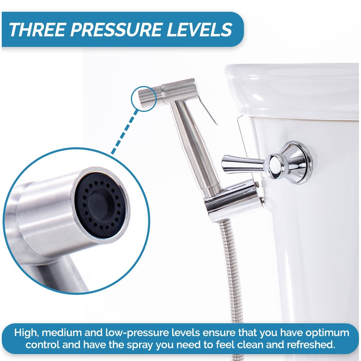 Bidet Stainless Steel HandHeld Sprayer Attaches to Toilet 59" Hose